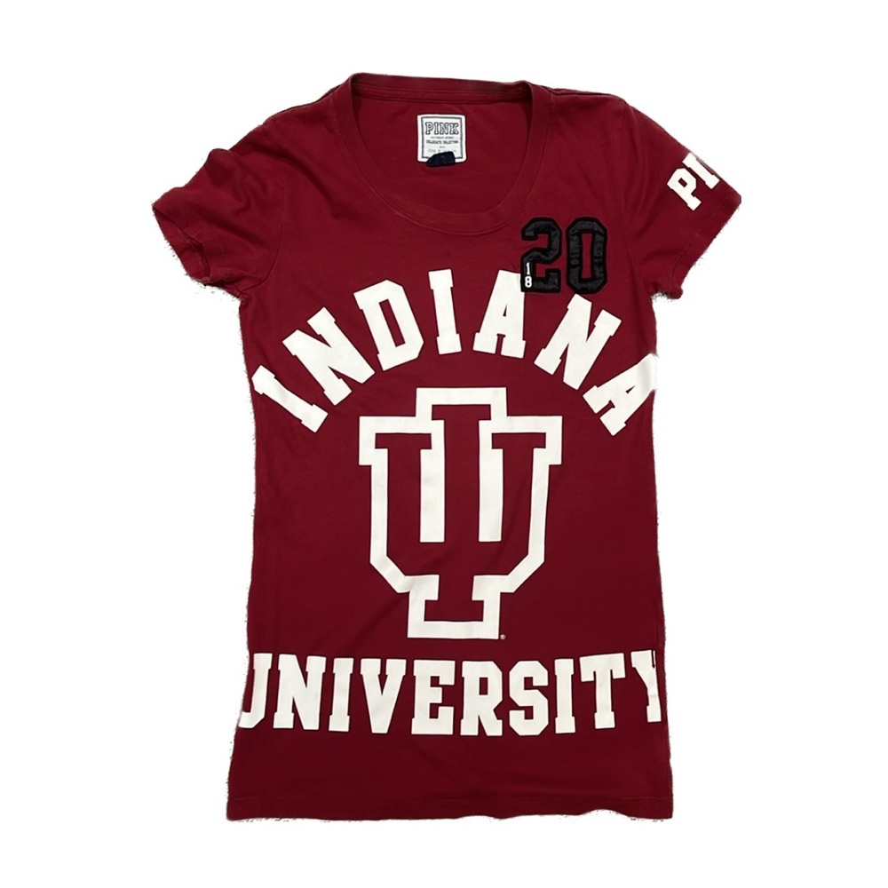 PINK IU Hoosiers Special Collegiate Tee Shirt Top Size XS Indiana University